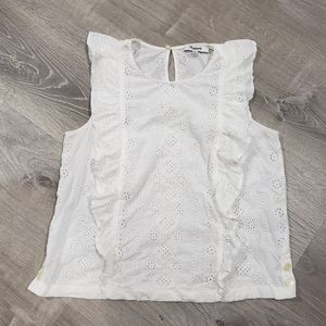 Madewell White Top Eyelet Cotton Top